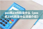 POS机出现23错误码的含义,怎样解决POS机错误码23